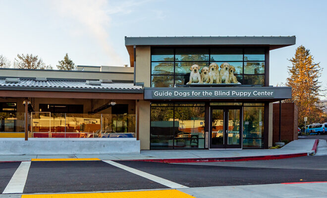 Exterior photo of Guide Dogs for the Blind's Puppy Center.