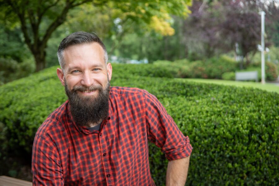 A portrait of Nathan on the grounds of GDB's Oregon campus.