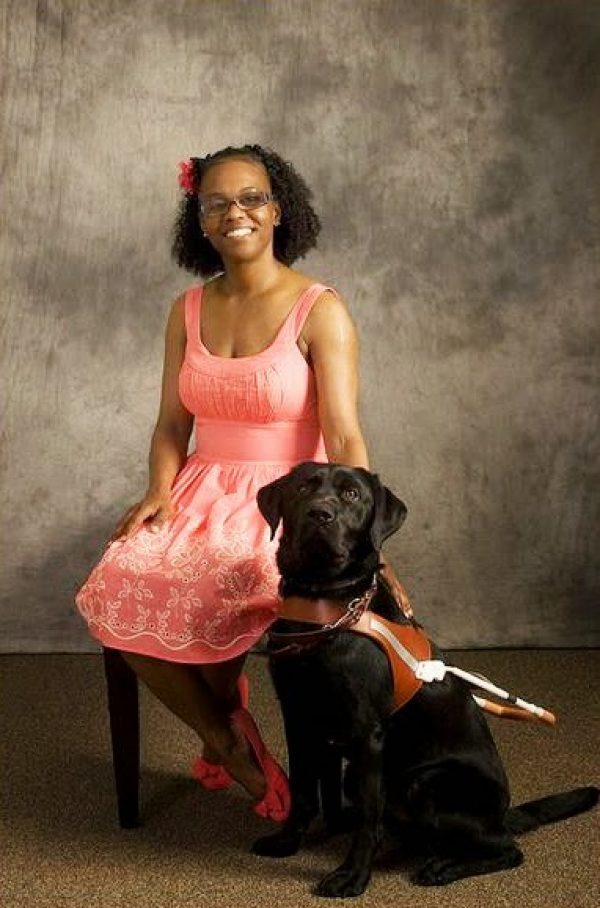 Tifany Baylor with guide dog Lando